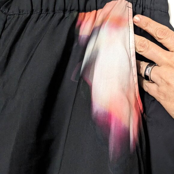 Alembika Boutique Black Floral Aquarelle Printed Wide Leg Pants Size 5 US XL - Picture 3 of 10